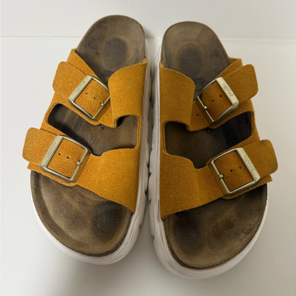 Birkenstock Arizona Platform Suede Leather size 8-8.5